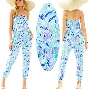 Emiko Lilac strapless jumpsuit Lilly Pulitzer